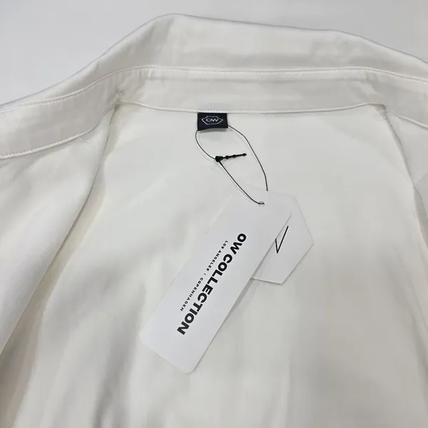 OW Collection Bella Crop Shirt in White Size M - Image 5