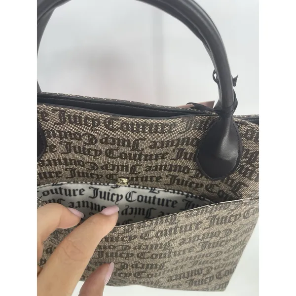JUICY COUTURE LOVE NEVER DIES MINI TOTE CROSSBODY‎ BAG Brown TAUPE - Image 7