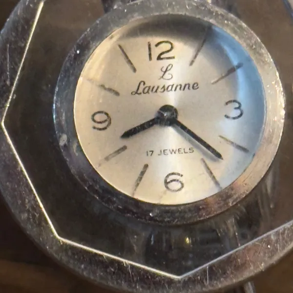 Vintage Lausanne 17 jewels silver hexagon watch - Image 7