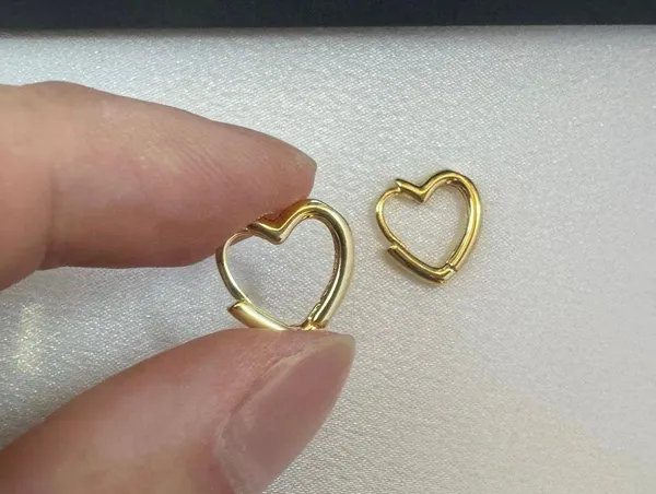 Love Heart Stud Earrings for Women Gold - Image 5