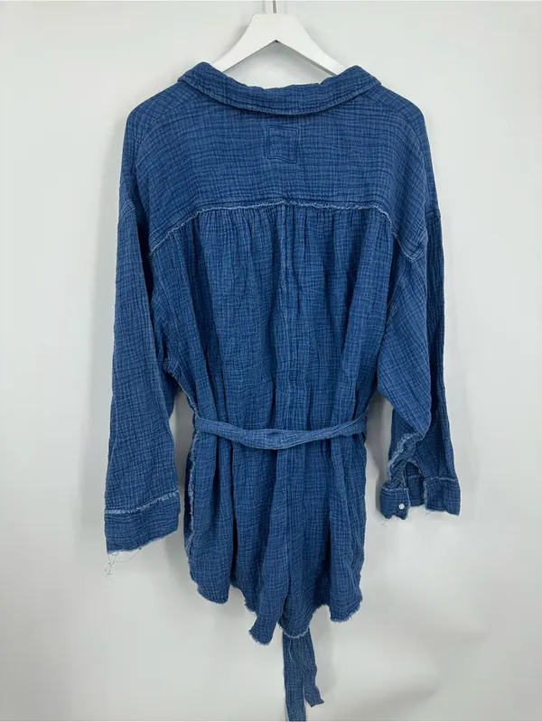 Aerie Blue Gauzy High Waisted Romper Size XL Boho - Image 5