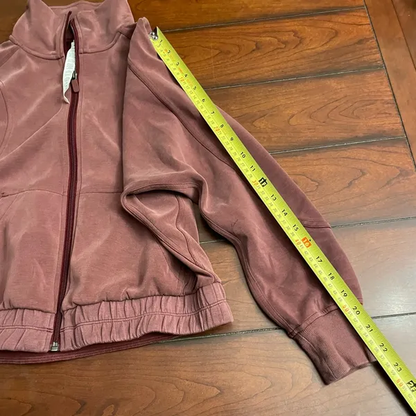 Lululemon Brushed Softstreme‎ Funnel Neck Full Zip Red Merlot - Image 9