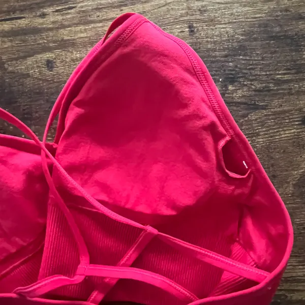 Dick's Sporting Goods Red Ribbed Lightly Padded Strappy Back Sports Bra - Image 9