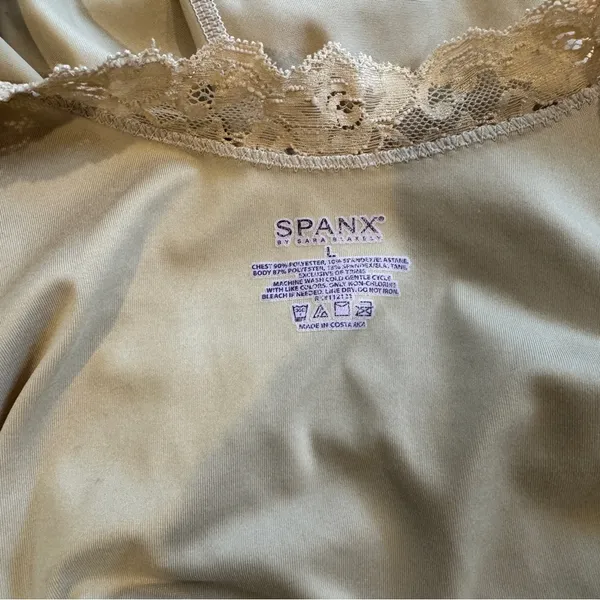 Spanx Women's L Beige Knee Length‎ Lace Trim Shape Wear Slip Dress Large - Image 4
