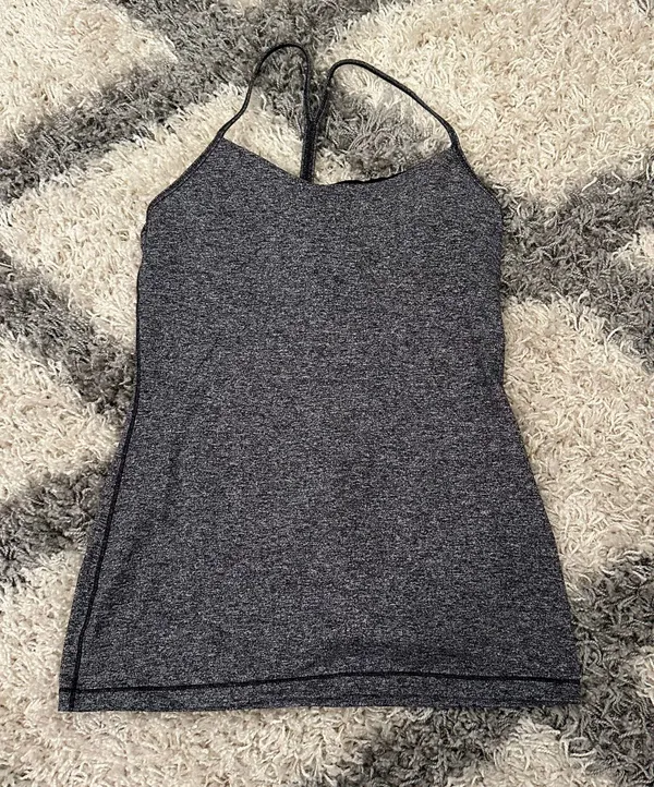 Power Y Tank in Heathered Black - Image 2