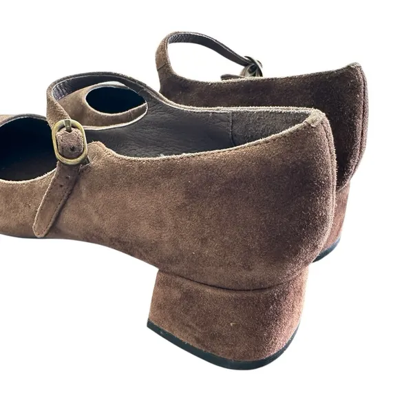 Jeffrey Campbell Top Tier Mary Jane Pump 8 brown suede block heels - Image 7