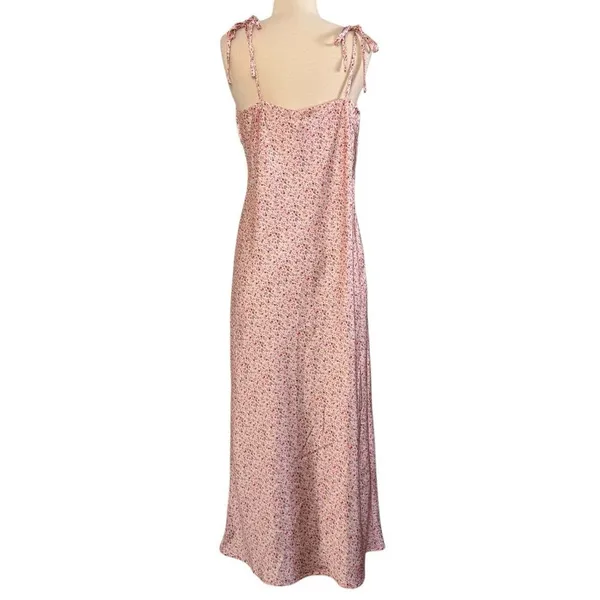 PRINCESS POLLY The Veronica Satin Floral Midi Dress Spaghetti Strap V Neck Sz 10 - Image 7