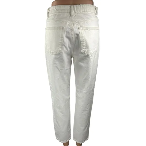 Zara Women's White Straight Leg High Waist Casual Trousers Denim Jeans Size 4 - Image 3