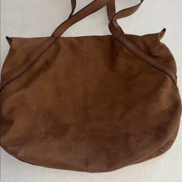 Mandarina Duck Brown Suede Shoulder Bag Zip Closure Preloved Very Clean Inside - Image 3