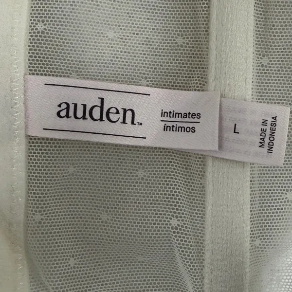Auden Intimates Ivory Lace Longline Bra Bustier Sheer Dot Mesh Underwire‎ Large - Image 5