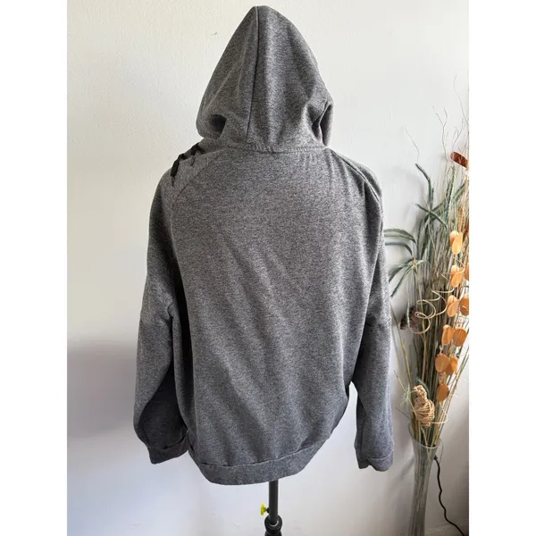 Nike Therma Fit Gray Heathered Hoodie Sweatshirt‎ Therma-FIT Technology Full Zip - Image 3