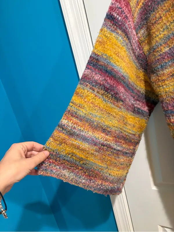 Anthropologie Akemi + Kin Multicolor Striped Open Cardigan Sweater one size - Image 3