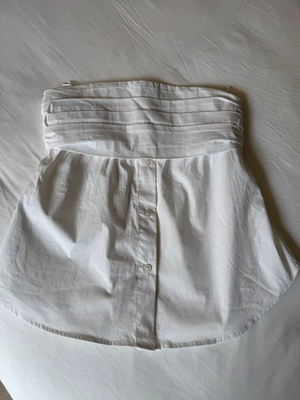 Zara White Strapless Top - Image 4