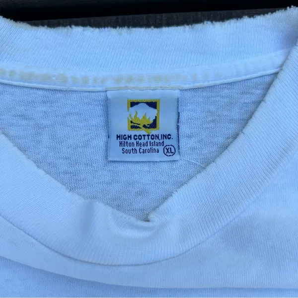 Gildan White Vintage 90s Jeff Leedy Scenic Cotton T-Shirt w/ a Great Fade Graphic Tee - Image 4