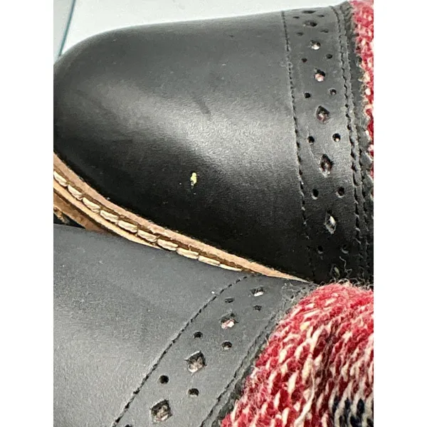 Free People Brayden Western Booties Black Kilim Woven Studded Leather 37 Womens - Image 5