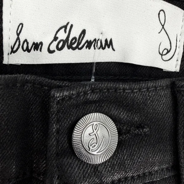 Sam Edelman Black Penny Bootcut Jeans NWT High Rise Coated Denim Size 27 - Image 4