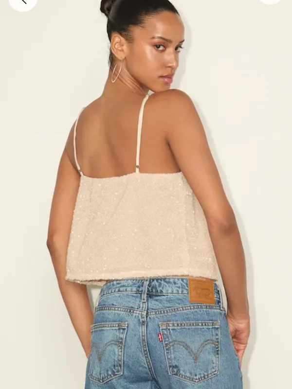 Lulu’s Champagne Sequin Party Tank Top - Image 3