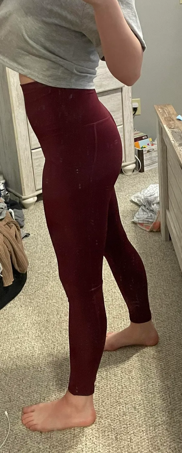 Champion Maroon Hi Waisted Leggings - Image 2
