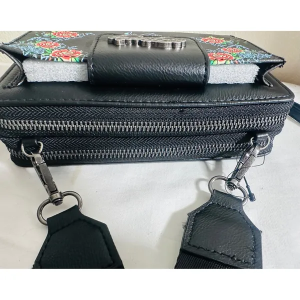 Ed Hardy NWT Y2K Tattoo Rose Crossbody Wallet Purse Wristlet Convertible 3-In-1 - Image 10