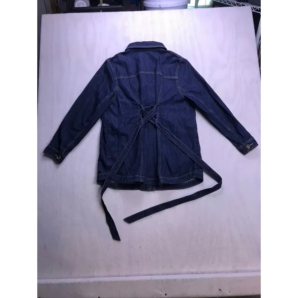 Cabi‎ Denim Jacket Womens XL Blue Belted Button Front Chore Coat Classic - Image 7