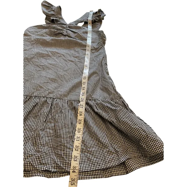 Romeo + Juliet Couture Gingham Ruffle Strap Dress Black White‎ Sleeveless Mini Summer Casual - Image 6