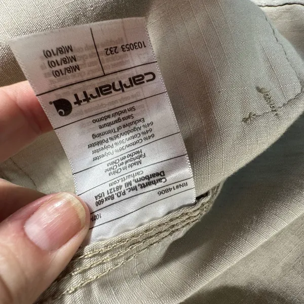 Carhartt Womens Medium Tan Ripstop Utility Field Jacket Chore Coat Beige Canvas - Image 5