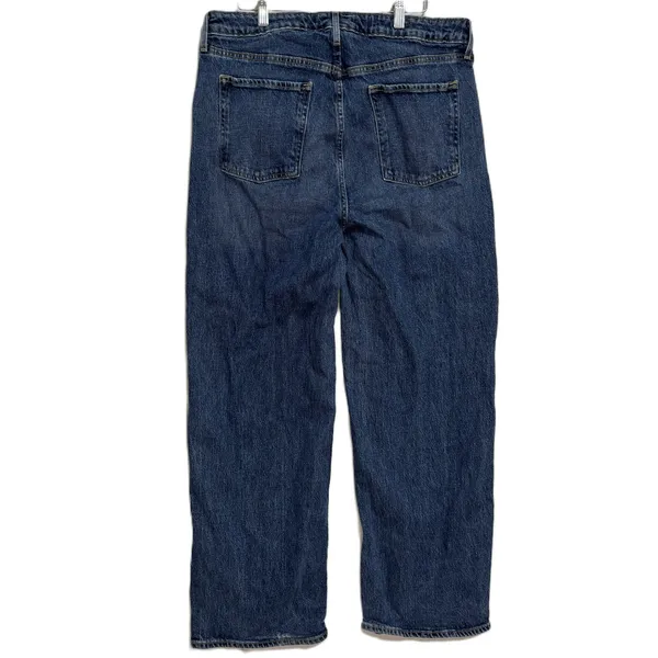 Old Navy Extra High-Rise Sky-Hi Wide Leg Jeans Dark Wash Blue Stretch‎ Size 14 - Image 9