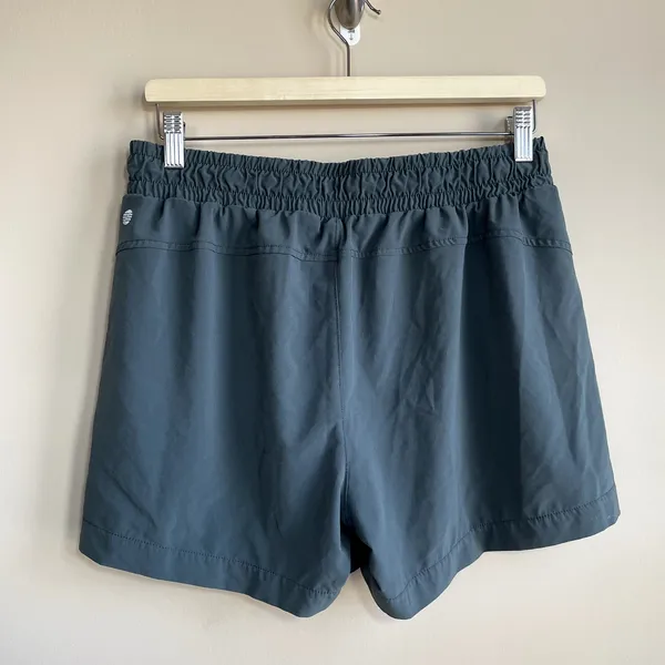 Z by Zella forest green running athletic‎ shorts 3.5 inch inseam women's L flaw - Image 6