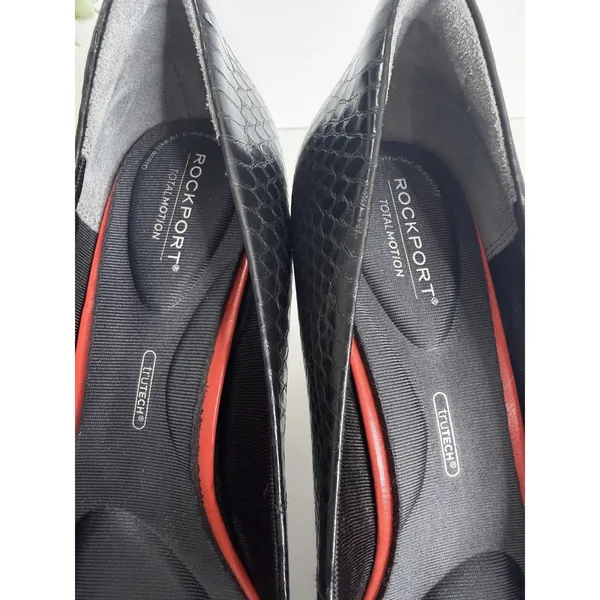 Rockport Total Motion Pointy‎ Toe Leather Croc Heels 9.5 Workwear Office - Image 4