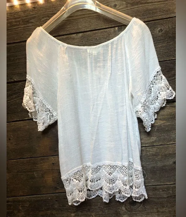 💕5️⃣for25 Love J boho crochet shirt - Image 2