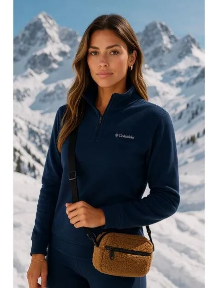 Columbia Zip Fleece Pullover XXL Outdoor Hiking Casual Granola Winter Athleisure - Image 2