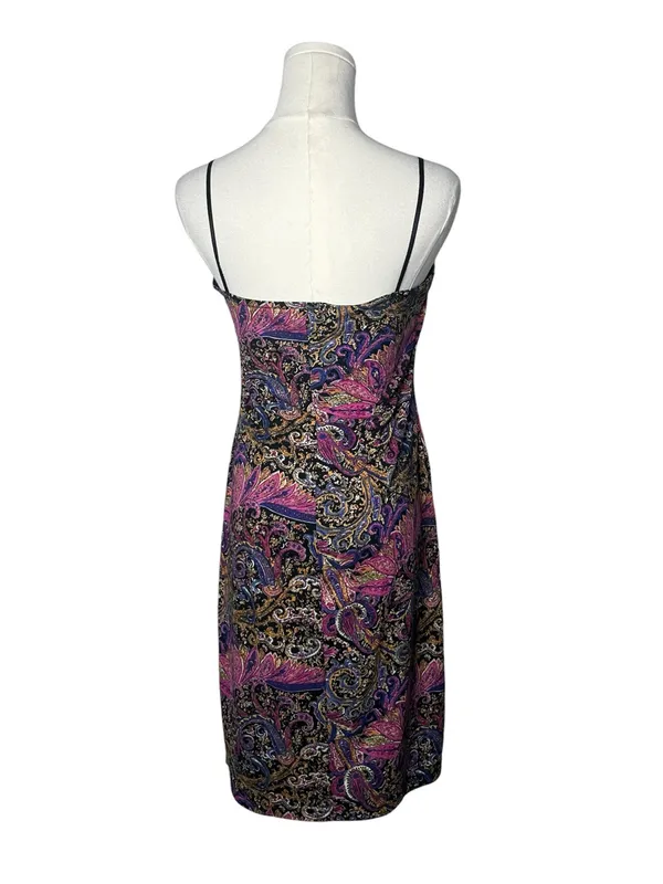 Vintage 90s Y2K City Triangles Pink Paisley Spaghetti Strap Mini Dress - Image 2