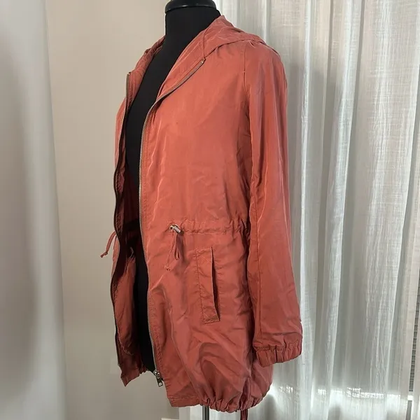 BKE Y2K Coral Cinched Waist Longline Hooded Lightweight Jacket - Image 6