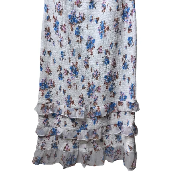 Abercrombie & Fitch Smocked Puff Sleeve Midi Dress Floral Coquette Cottagecore L - Image 5
