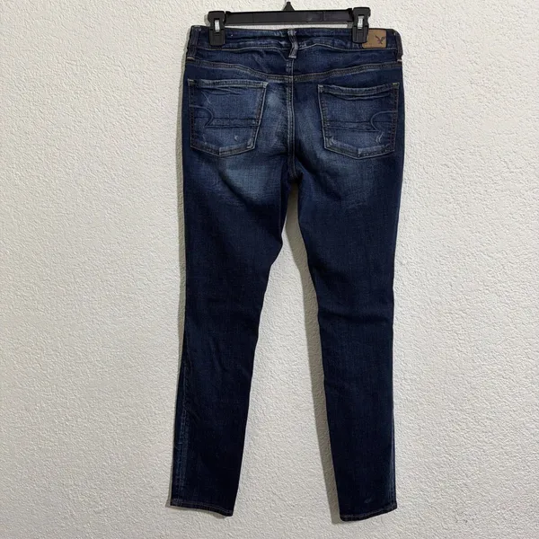 American Eagle Outfitters Skinny Jeans Blue Denim Women's Distressed US 8 - Image 6