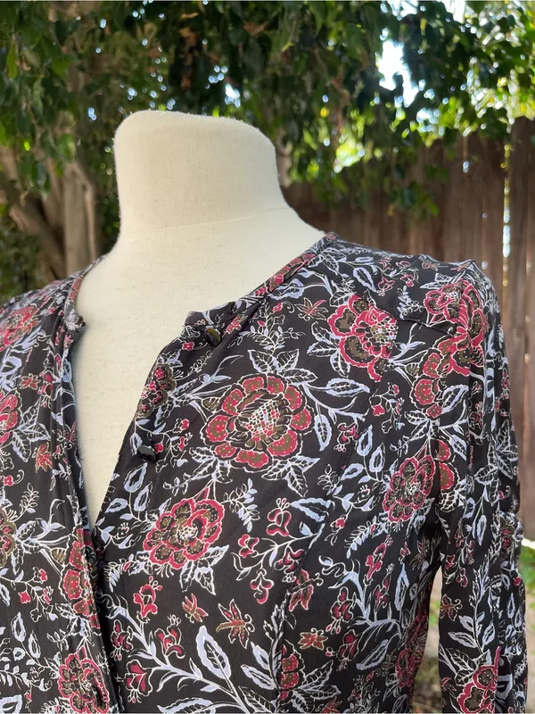 Veronica Beard 100% silk mini dress floral streetwear cottage festival vacay 2 - Image 4
