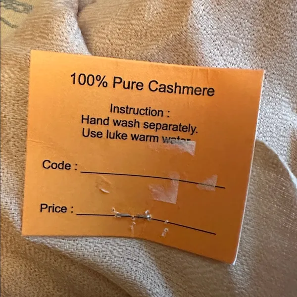 Pashmina nwt full, fine $375 Kashmir Paradise Arts Beige cashmere - Image 4