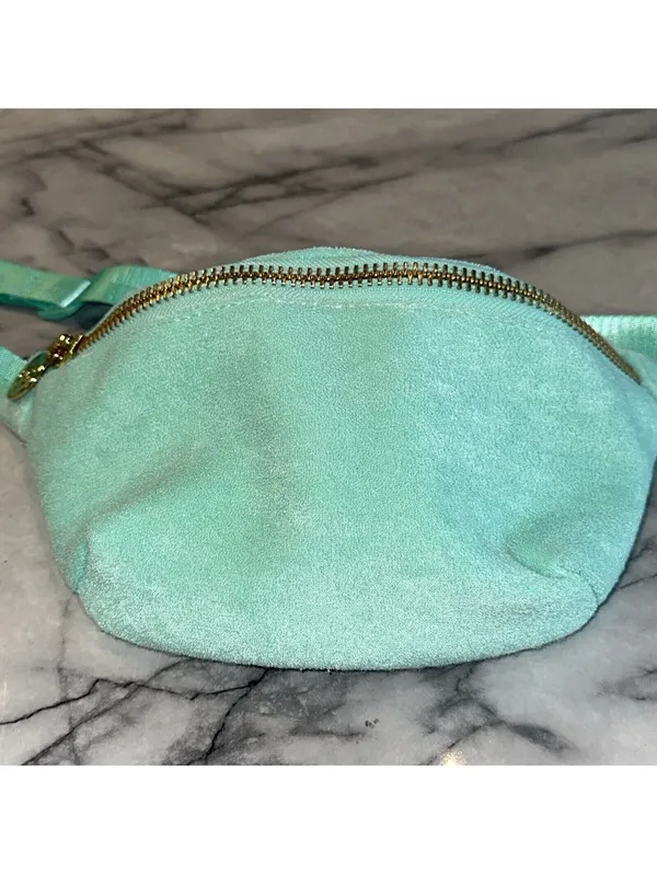 STONEY CLOVER LaNe Target Mint Green Fanny Pack Terrycloth Belt Hip Bag NEW - Image 2
