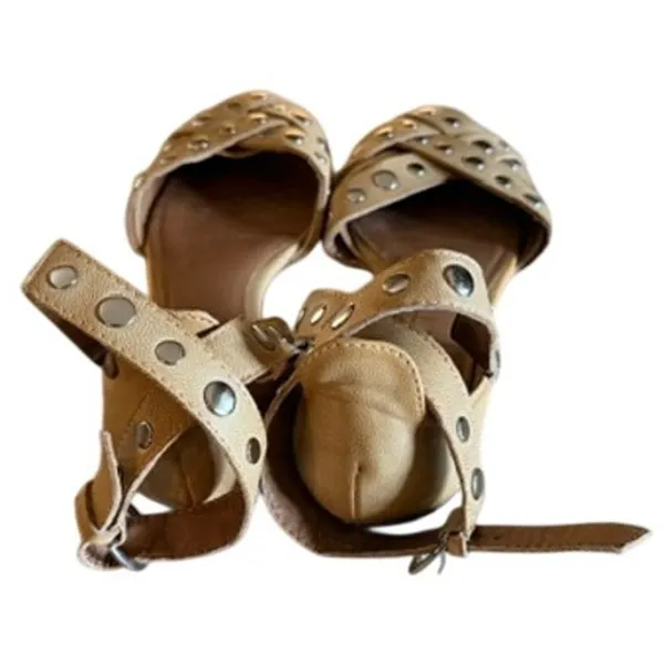 Aerosoles Sport Studded D'Orsay Flats Tan Ankle Strap Women's 8.5 - Image 5