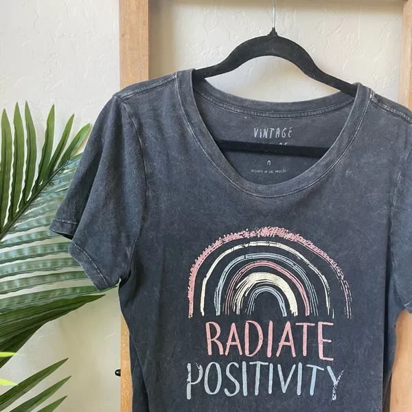 Vintage Canvas Radiate Positivity Graphic Tee - Image 2