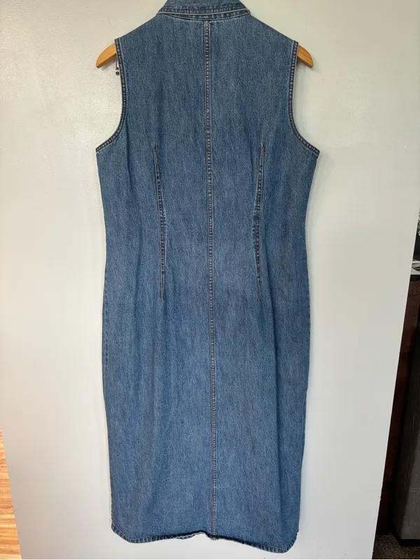 vintage Sonoma Jean Company sleeveless denim maxi shirt dress. - Image 4