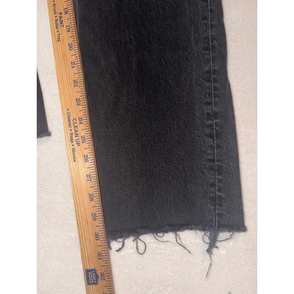 Abercrombie‎ & Fitch Curve Love 90s Relaxed Jean High Rise Black 27 4R Raw Hem - Image 5