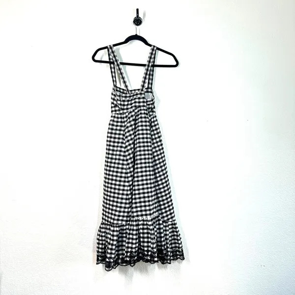 ) XS J.Crew gingham midi dress Cottage Farm core Coquette Prairie Chic Eyelet - Image 7