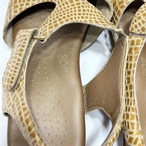 SAS Suntimer Tripad Comfort US 9 Snake Print Bronze Patent Leather Sandals - Image 5