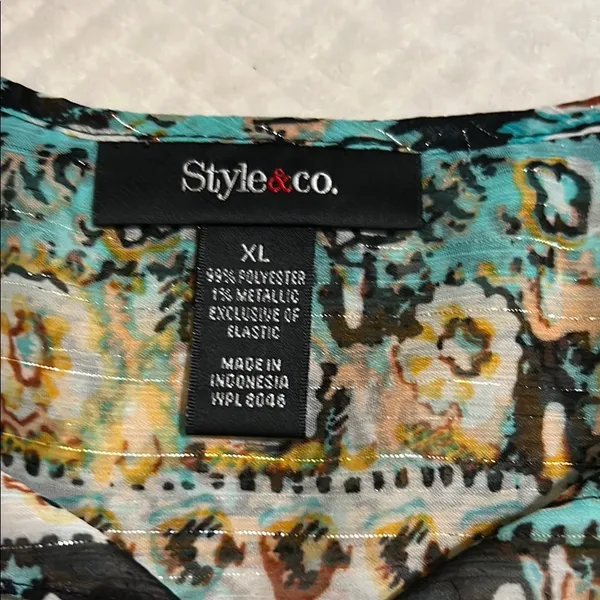 Women's Multicolor Bohemian Top Blue Size XL - Image 4