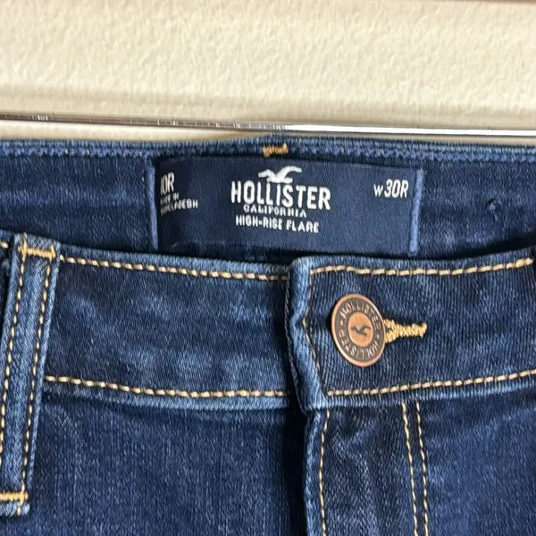 Hollister California high rise‎ flare dark denim jeans size 30 festival cute - Image 4