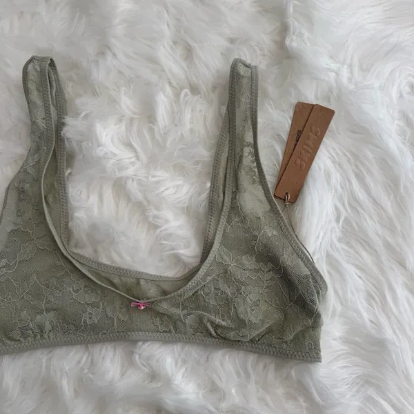 Skims Stretch Lace Plunge Bralette Talc Multi Size Small - Image 5