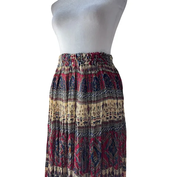 Indian Elephant + Antelope Elastic Waist Maxi Skirt - Image 4
