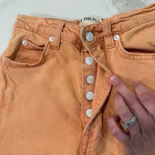 Free People We The Free Old West Slouchy HighRise WideLeg Pants Womens 25 Orange - Image 5