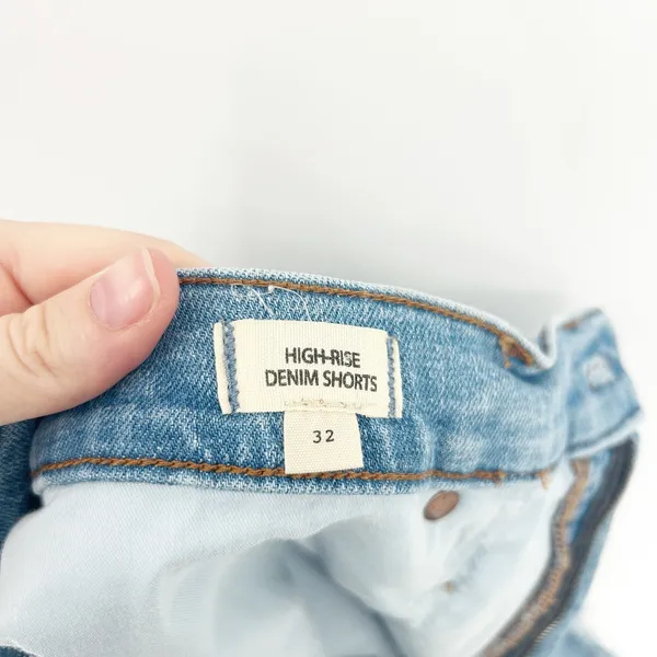 Madewell Womens High Rise Distressed Denim‎ Cutoff Jean Shorts Size 32 Blue - Image 7